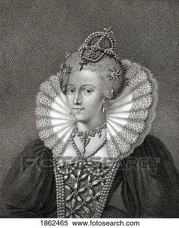 Stock Photography - Elizabeth I 1533-1603 Queen Of England 1558-1603 Engraved By Bocquet From The Book A Catalogue Of The Royal And Noble Authors Published 1806. Fotosearch