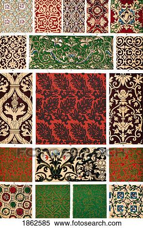 Elizabethan No 3 Plate Lxxxv From The Grammar Of Ornament By Owen Jones Published By Day & Son London 1865 View Large Photo Image Stock Photography - Elizabethan No 3 Plate Lxxxv From The Grammar Of Ornament By Owen Jones Published By Day & Son London 1865. Fotosearch