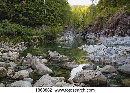 Stock Image - Elk Falls Provincial Park, British Columbia, Canada. Fotosearch