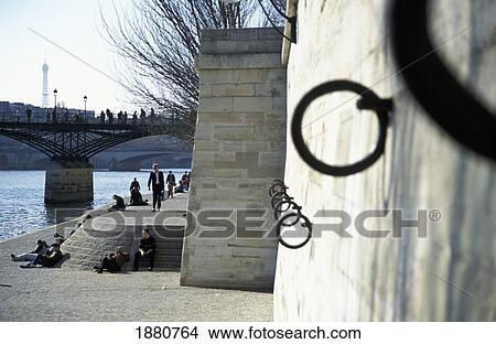 Embankment Of River Seine View Large Photo Image Picture - Embankment Of River Seine. Fotosearch