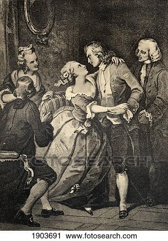 Stock Image - Emile, From Jean Jacques Rousseau's Emile: Or, On Education. Here Emile Is With His Wife To Be Sophie. From Les Maitres De La Sensibilite Francaise Au Xviii Siecle.. Fotosearch