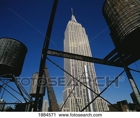 Stock Image - Empire State Building And Water Tanks. Fotosearch