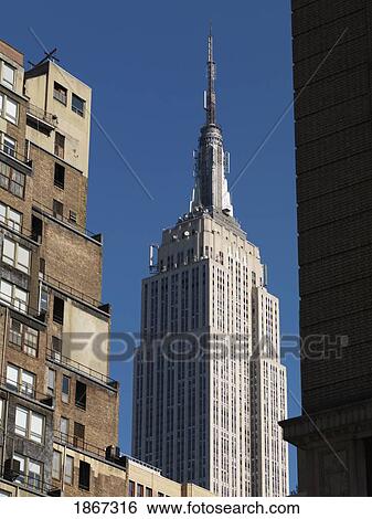 Empire State Building, Manhattan, New York, Usa View Large Photo Image Stock Photograph - Empire State Building, Manhattan, New York, Usa. Fotosearch