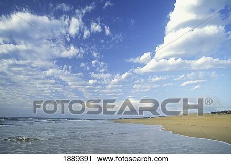 Stock Image - Empty Beach At Port Alfred. Fotosearch