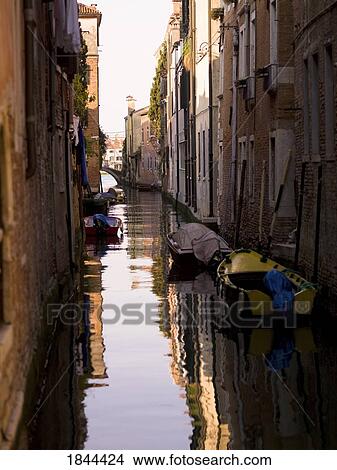 Empty Canoes In Venice Canal; Venice, Italy View Large Photo Image Picture - Empty Canoes In Venice Canal; Venice, Italy. Fotosearch