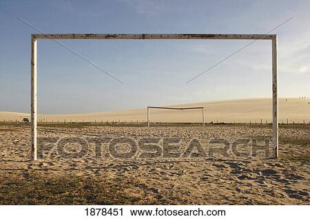 Empty Football Pitch On Beach View Large Photo Image Stock Image - Empty Football Pitch On Beach. Fotosearch