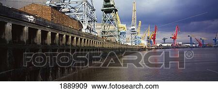 Stock Photo - Empty Quayside Shipyards.. Fotosearch