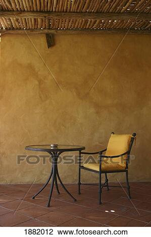 Empty Table And Chair On Patio View Large Photo Image Stock Image - Empty Table And Chair On Patio. Fotosearch