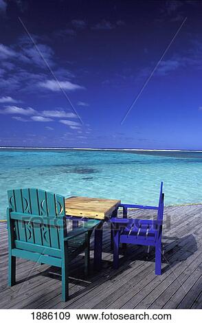 Empty Table And Chairs On Pier View Large Photo Image Stock Photo - Empty Table And Chairs On Pier. Fotosearch
