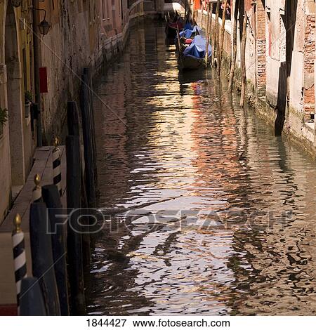 Stock Photo - Empty Venetain Canal; Venice, Italy. Fotosearch