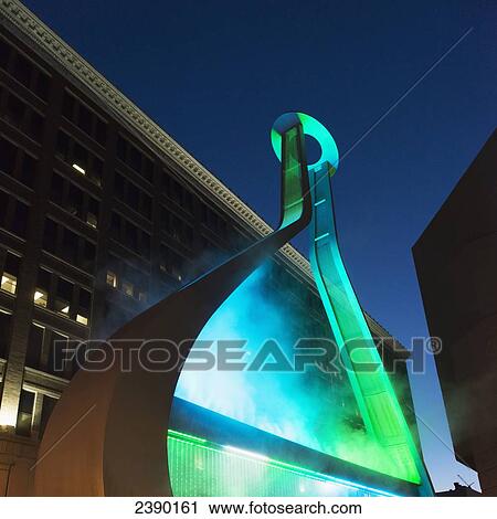 Stock Image - Emptyful sculpture at Millenium Library; Winnipeg, Manitoba, Canada. Fotosearch