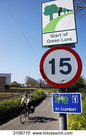 England, Channel Islands, Cyclist on tourist route Green Lanes; Jersey View Large Photo Image Stock Image - England, Channel Islands, Cyclist on tourist route Green Lanes; Jersey. Fotosearch