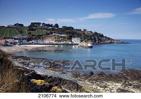 Picture - England, Channel Islands, Rozel Bay; Jersey, View of Gorey Harbour. Fotosearch