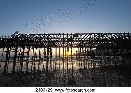 England, East Sussex, View of old pier at sunset; Hastings View Large Photo Image Stock Photo - England, East Sussex, View of old pier at sunset; Hastings. Fotosearch