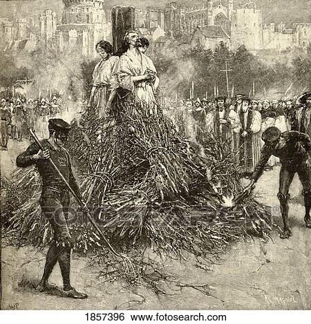 Stock Photograph - English Catholic Martyrs Burned At Stake During Reign Of Henry Viii.. Fotosearch