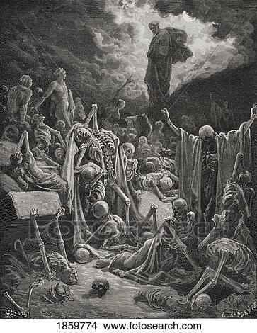 Engraving From The Dore Bible Illustrating Ezekiel Xxxvii 1 And 2 The Vision Of The Valley Of Dry Bones By Gustave Dore 1832-1883 French Artist And Illustrator View Large Photo Image Picture - Engraving From The Dore Bible Illustrating Ezekiel Xxxvii 1 And 2 The Vision Of The Valley Of Dry Bones By Gustave Dore 1832-1883 French Artist And Illustrator. Fotosearch