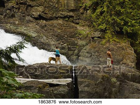 Stock Photograph - Enjoying The View, Elk Falls, British Columbia, Canada. Fotosearch