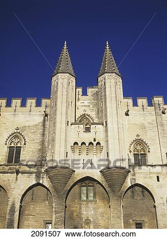 Entrance Area Of The Palais Des Papes (Palace Of The Popes) In The Early Evening, Avignon, France. View Large Photo Image Stock Photo - Entrance Area Of The Palais Des Papes (Palace Of The Popes) In The Early Evening, Avignon, France.. Fotosearch