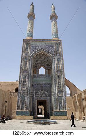 Stock Photo - Entrance Iwan of Friday Mosque (Masjid-e Jame); Yazd, Iran. Fotosearch