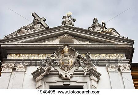 Stock Photo - Entrance portal of the Chorherrenstift church, Duernstein in Wachau, Lower Austria, Austria. Fotosearch