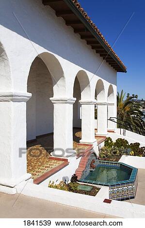 Stock Photo - Entrance To Casa Romantica Cultural Center; San Clemente, Orange County, California, Usa. Fotosearch