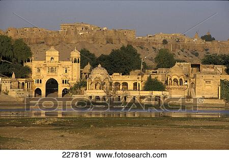 Entrance to Gadi Sagar Tank; Jaisalmer, Rajasthan, India View Large Photo Image Stock Image - Entrance to Gadi Sagar Tank; Jaisalmer, Rajasthan, India. Fotosearch