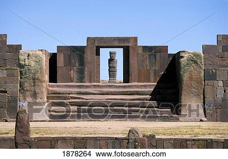 Picture - Entrance To Kalasasaya With Ponce Monolith. Fotosearch