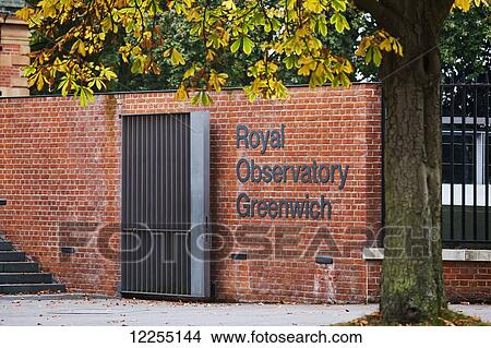 Picture - Entrance to the Royal Observatory with autumn colour; London, England. Fotosearch