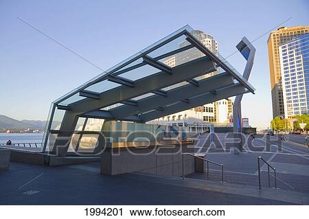 Stock Image - Entrance To The Vancouver Convention Centre, Vancouver, British Columbia, Canada. Fotosearch