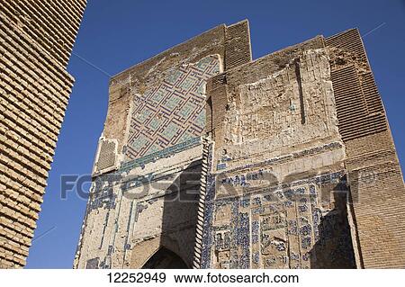 Stock Photo - Entrance towers, Ak Serai Palace; Shakrisabz, Uzbekistan. Fotosearch