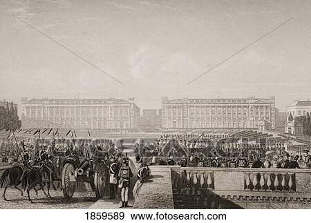 Stock Photo - Entry Of The Allies Into Paris 1815. Engraved By D. J. Pound After G. W. Terry. From England's Battles By Sea And Land By Lieut Col Williams, The London Printing And Publishing Company Circa 1890S. Fotosearch