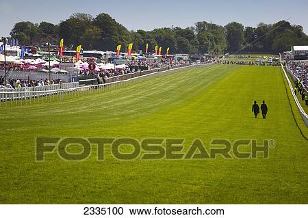 Stock Image - Epsom Downs Race Track On Derby Day; London, England, Uk. Fotosearch