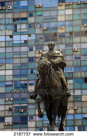Stock Photo - Equestrian Statue Of General Jose Artigas In Independencia Square, Montevideo, Uruguay, South America. Fotosearch