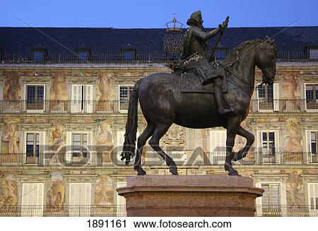 Stock Image - Equestrian Statue Of King Philip Iii In Plaza Mayo. Fotosearch