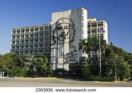 Ernesto (Che) Guevara Face Outlined On The Front Of Ministerio Del Interior; Havana, Artemisa, Cuba View Large Photo Image Stock Photography - Ernesto (Che) Guevara Face Outlined On The Front Of Ministerio Del Interior; Havana, Artemisa, Cuba. Fotosearch