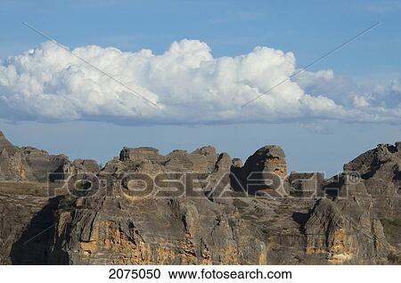 Stock Image - Eroded Jurassic Sandstone Massif In Isalo National Park, Fianarantsoa Province, Madagascar. Fotosearch