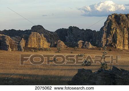 Eroded Jurassic Sandstone Massive By La Fenetre Rock Formation, Isalo National Park, Fianarantsoa Province, Madagascar View Large Photo Image Stock Image - Eroded Jurassic Sandstone Massive By La Fenetre Rock Formation, Isalo National Park, Fianarantsoa Province, Madagascar. Fotosearch