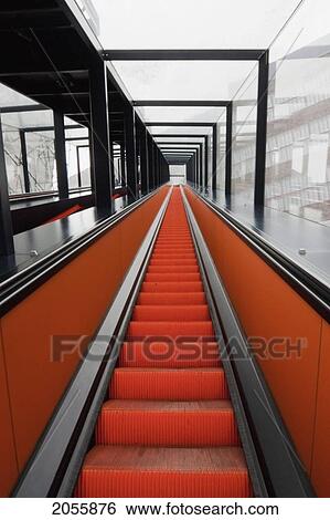 Escalator To The Visitors Centre Located In The Coal Washing Plant Of The Zollverein Coal Mine Industrial Complex, Essen, North Rhine-Westphalia, Germany View Large Photo Image Stock Photograph - Escalator To The Visitors Centre Located In The Coal Washing Plant Of The Zollverein Coal Mine Industrial Complex, Essen, North Rhine-Westphalia, Germany. Fotosearch