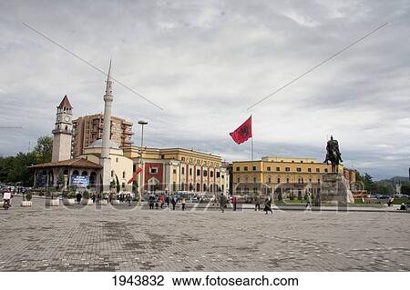 Stock Image - Et'hem Bey Mosque On Skanderbeg Square, Tirana, Albania. Fotosearch