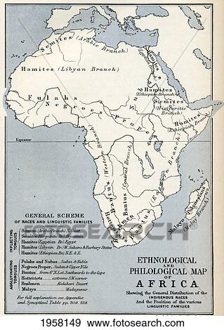Stock Photo - Ethnological And Philological Map Of Africa As It Was In The 19Th Century. From Africa By Keith Johnston, Published 1884.. Fotosearch
