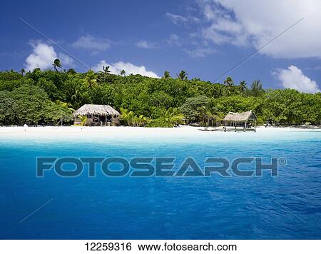 Stock Photograph - Eueiki Island resort; Vavau, Tonga. Fotosearch