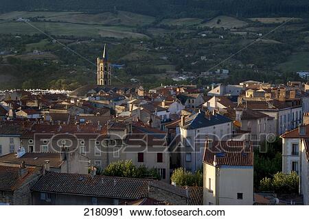 Stock Image - Europe, France, Aveyron, Millau, City View. Fotosearch
