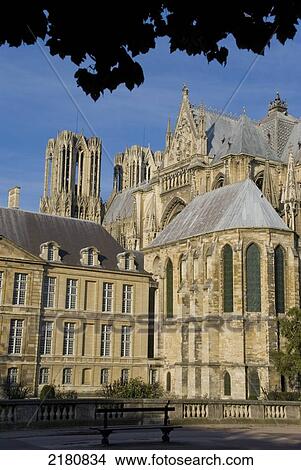 Picture - Europe, France, Haute Marne, Reims, Cathedral. Fotosearch