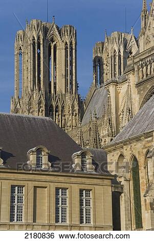 Stock Photograph - Europe, France, Haute Marne, Reims, Cathedral. Fotosearch