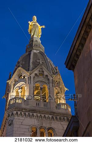 Stock Image - Europe, France, Rhone, Lyons Basilica Fourviere. Fotosearch