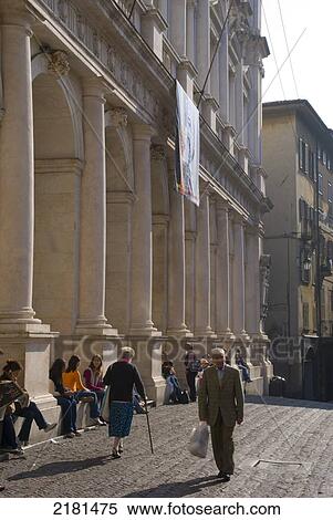 Stock Photography - Europe, Italy, Lombardy, Bergamo City Town Palazzo Nuovo. Fotosearch