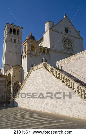 Europe, Italy, Umbria, Assisi, Basilica Di S Francesco View Large Photo Image Stock Photo - Europe, Italy, Umbria, Assisi, Basilica Di S Francesco. Fotosearch