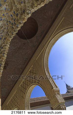 Stock Image - Europe, Spain, Andalucia, Alhambra, Granada, Sala De La Barca. Fotosearch