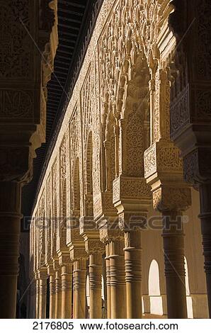 Europe, Spain, Andalucia, Alhambra, Granada, Patio De Los Leones View Large Photo Image Stock Photography - Europe, Spain, Andalucia, Alhambra, Granada, Patio De Los Leones. Fotosearch