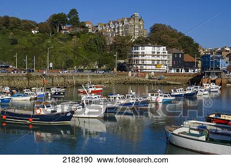 Stock Image - Europe, Uk, England, Kent, Folkstone Harbour. Fotosearch